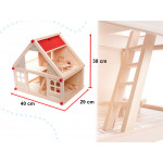 Drevený domček pre bábiky + príslušenstvo